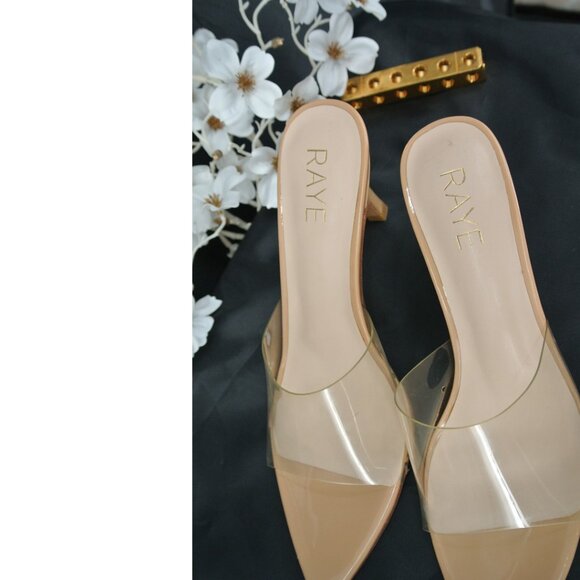 RAYE Nude Leather Ankle Strap High Heel Sandals Size 7.5 - Picture 4 of 11